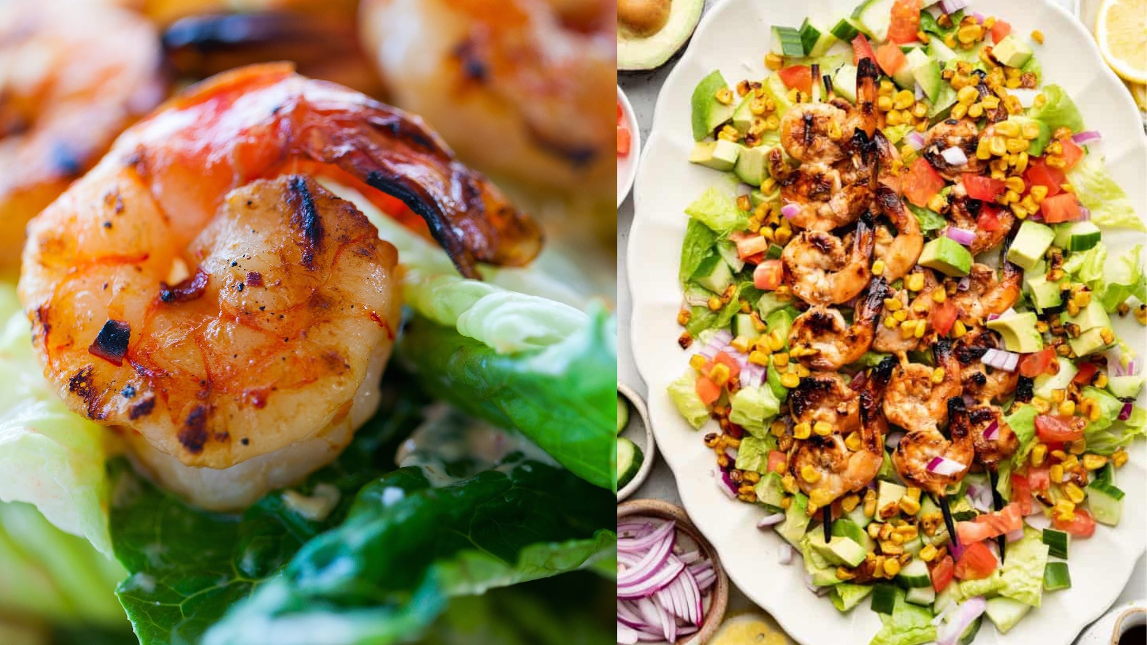 Grilled BBQ Shrimp Salad