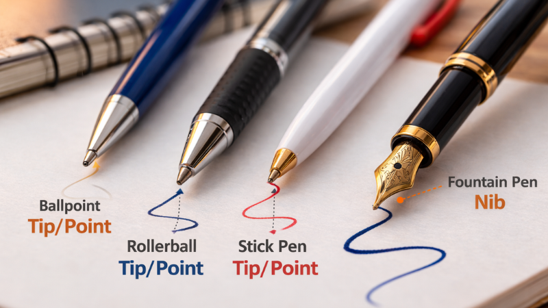 Tip Of A Pen: Tip Vs Point Vs Nib