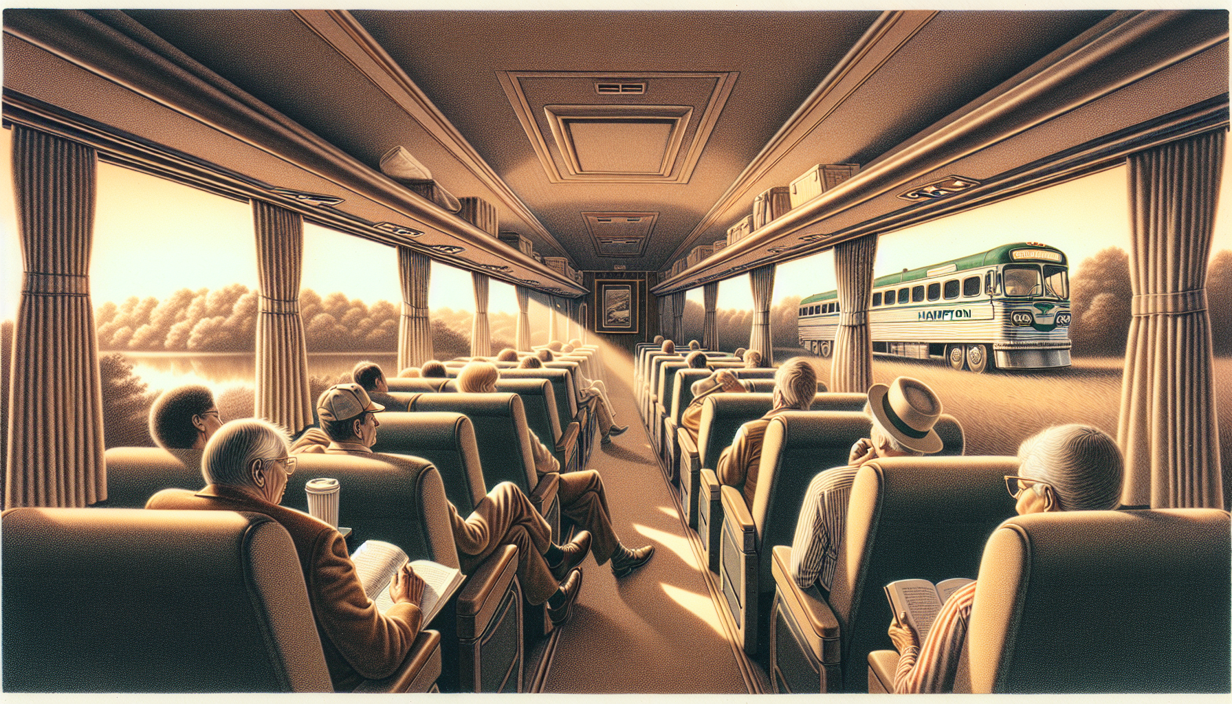 Traveling on the Hampton Jitney bus