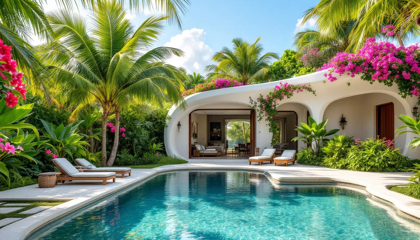 A luxury villa with a private pool in Tulum, ideal for families.