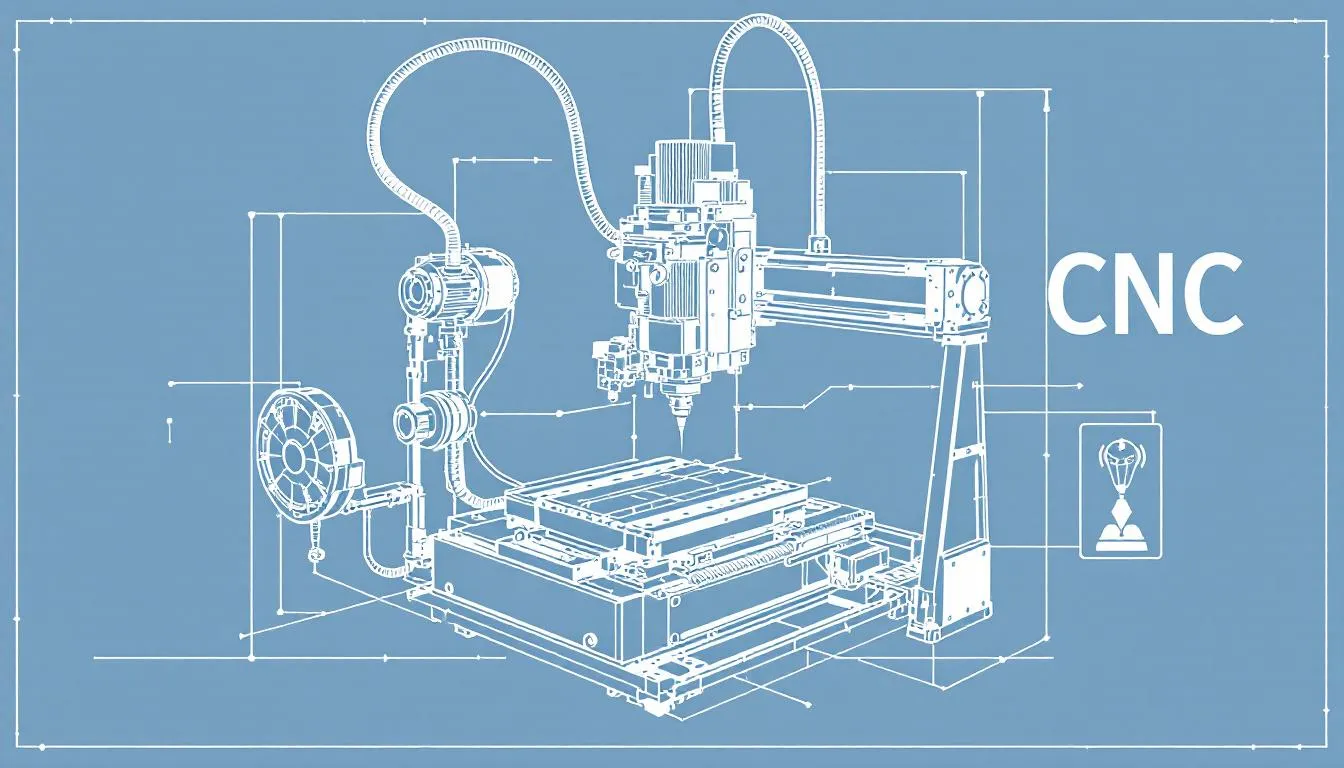 An overview of a CNC milling machine in operation.
