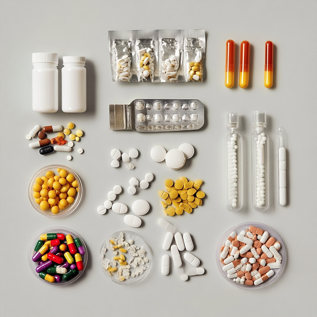 A collection of commonly addictive substances including opioids and stimulants.
