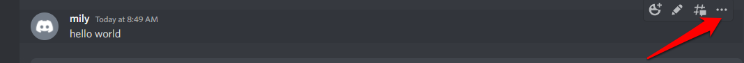 Closeup picture showing the three dots to select to get a message read to you on Discord