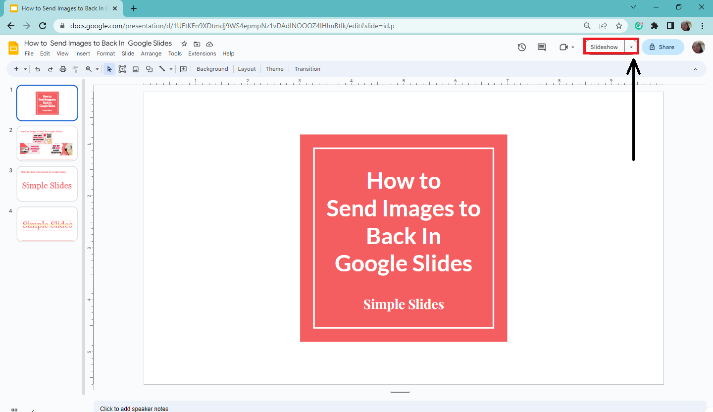 google presentation loop video