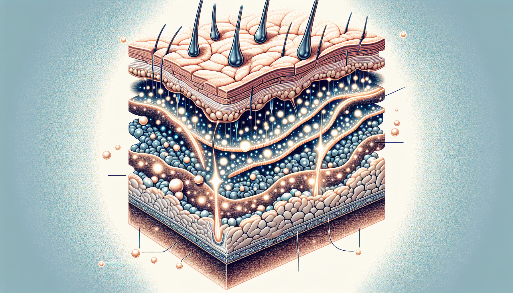 Illustration of nourished and hydrated skin layers