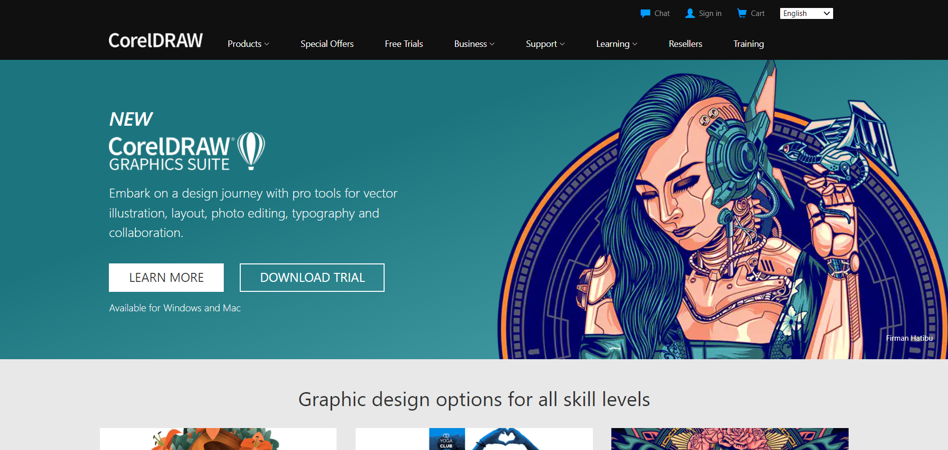 CorelDraw main page