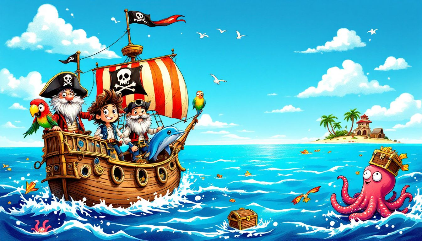 A pirate ship sailing on the high seas, symbolizing the adventure in Sea of Thieves.
