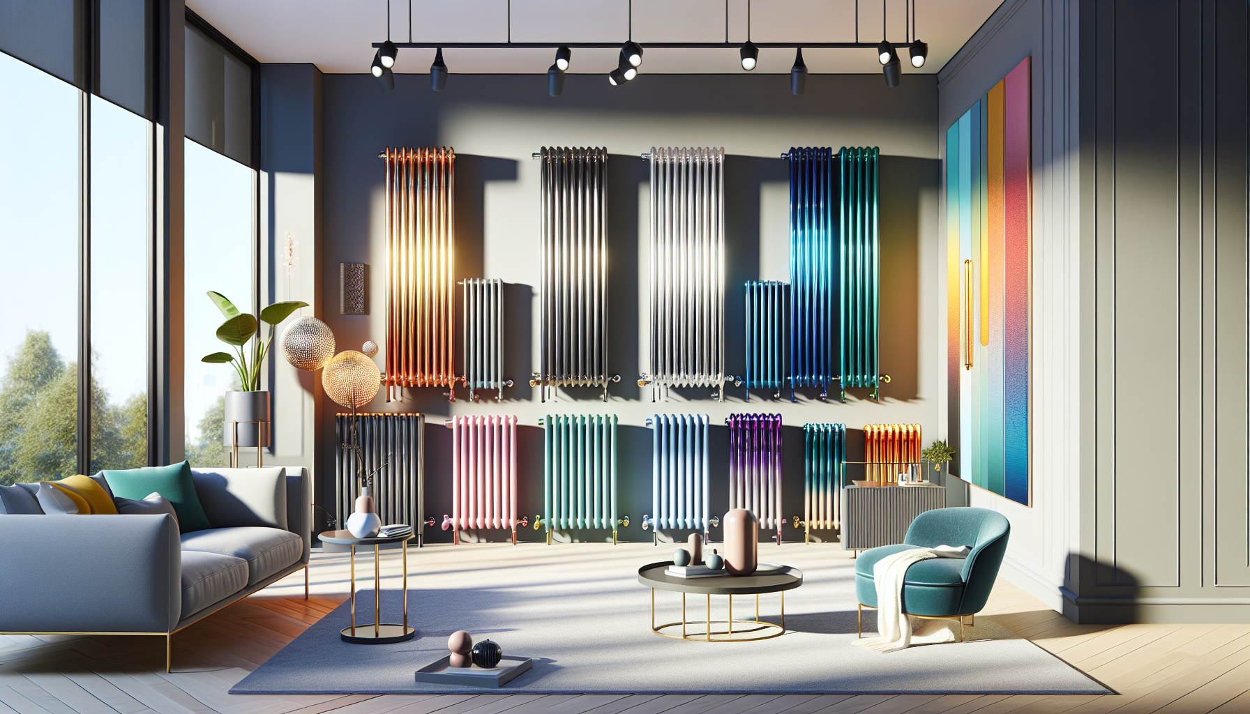 Stylish finishes and colors of designer radiators.