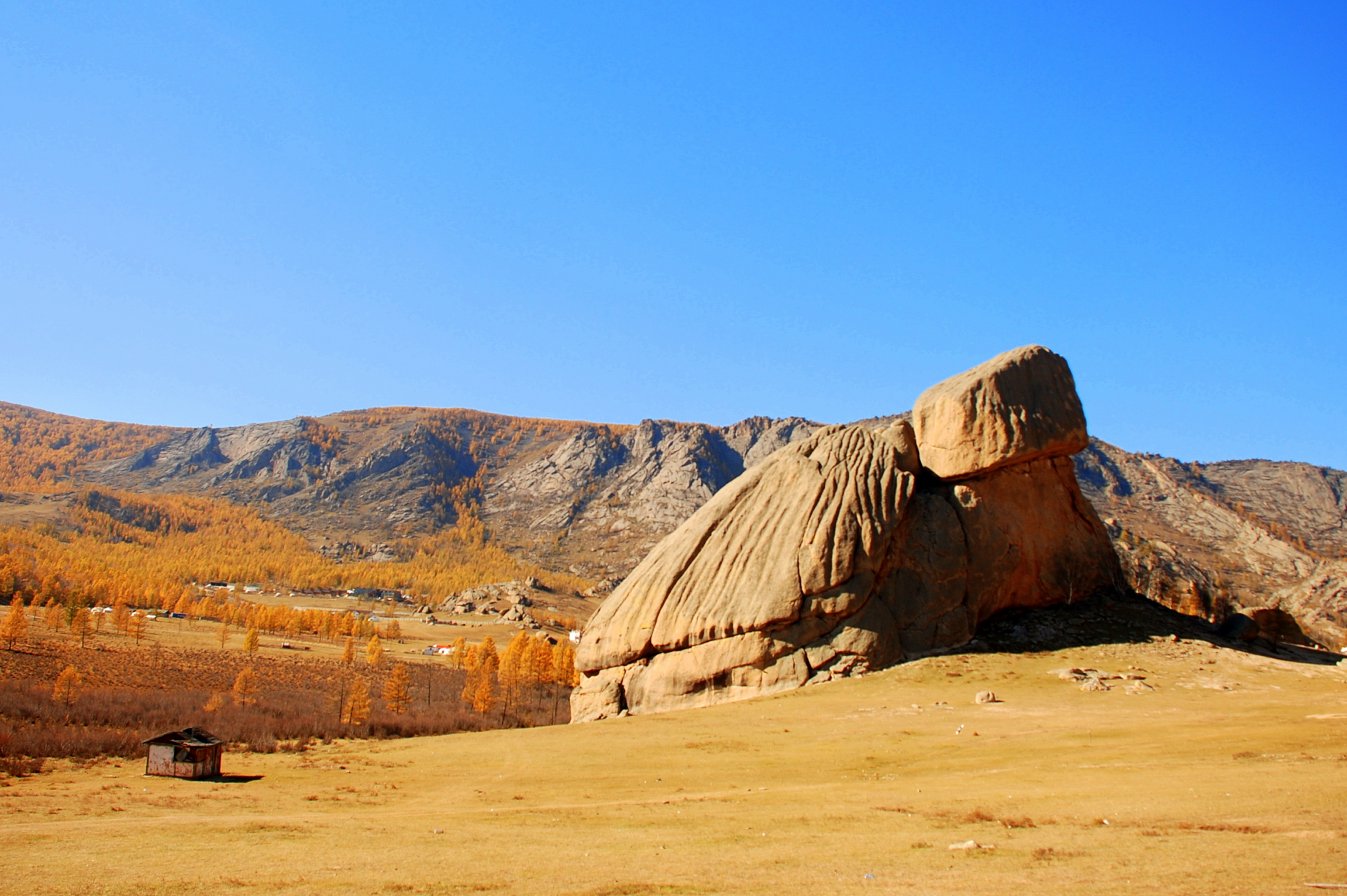 A view of Turtle Rock in Gorkhi Terelj National Park