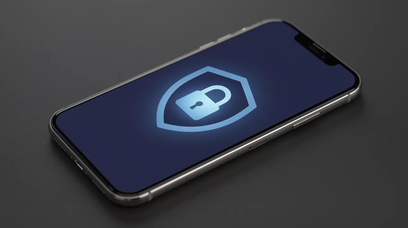 The image features a smartphone screen displaying a security lock icon alongside a shield symbol, emphasizing the importance of protecting personal data and preventing fraud in applications like WhatsApp. This visual representation highlights the need for features such as two-factor authentication to safeguard against potential threats and unauthorized access.