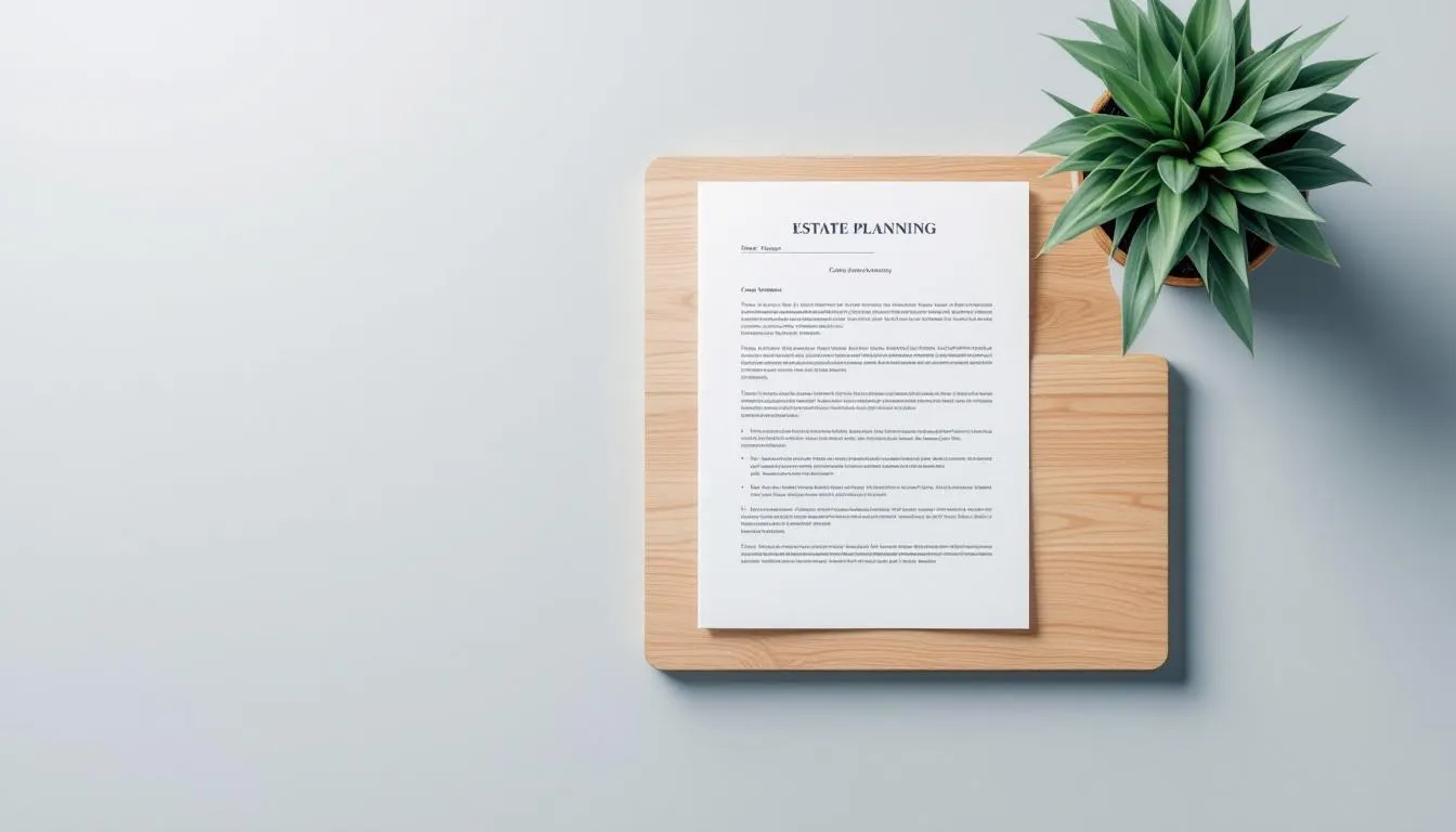 An organized estate planning document on a desk.