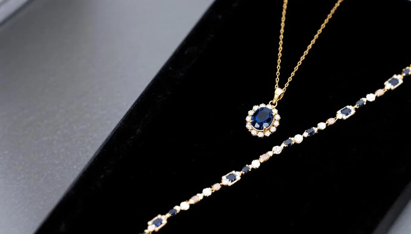 The image features a beautifully arranged selection of customizable gemstone necklaces and bracelets, showcasing natural gemstones like blue howlite and agate, each exuding lively colors and unique styles. These elegant pieces are designed to absorb negative energy and promote inner tranquility, making them perfect gifts for Christmas.