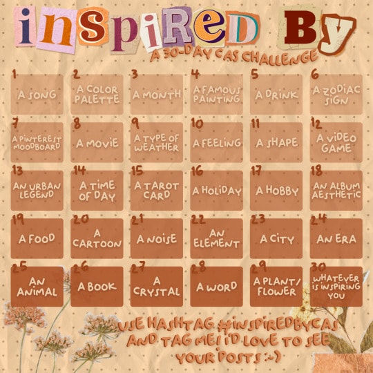 Inspired By – 30 Day CAS Challenge