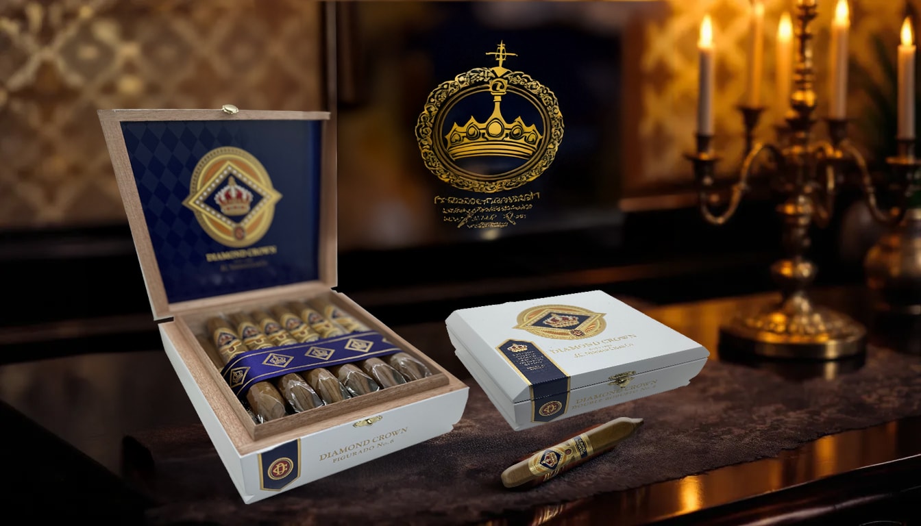 A collection of Diamond Crown cigars displayed elegantly.