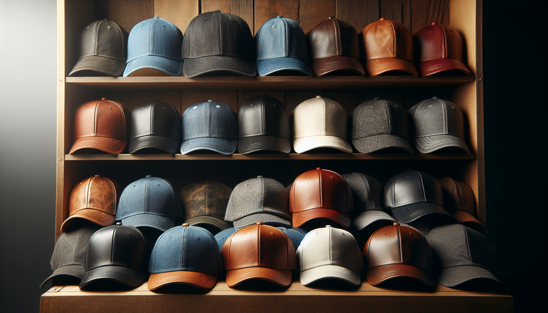 A collection of different cap varieties made from high-quality materials, offering a wide range of choices for branding.