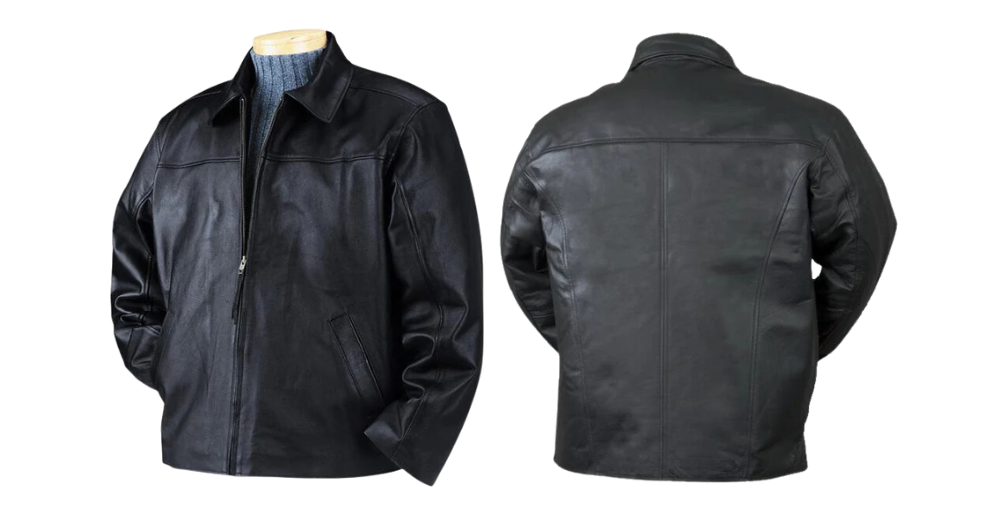 BulletBlocker Level IIIA Men's Black Bulletproof Leather Jacket