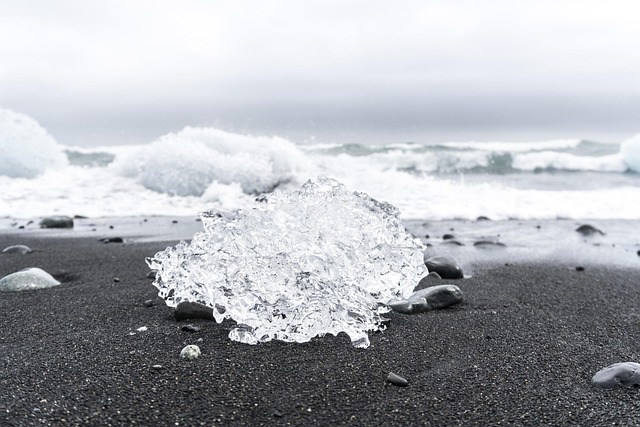 ice castle, glacier, diamond beach