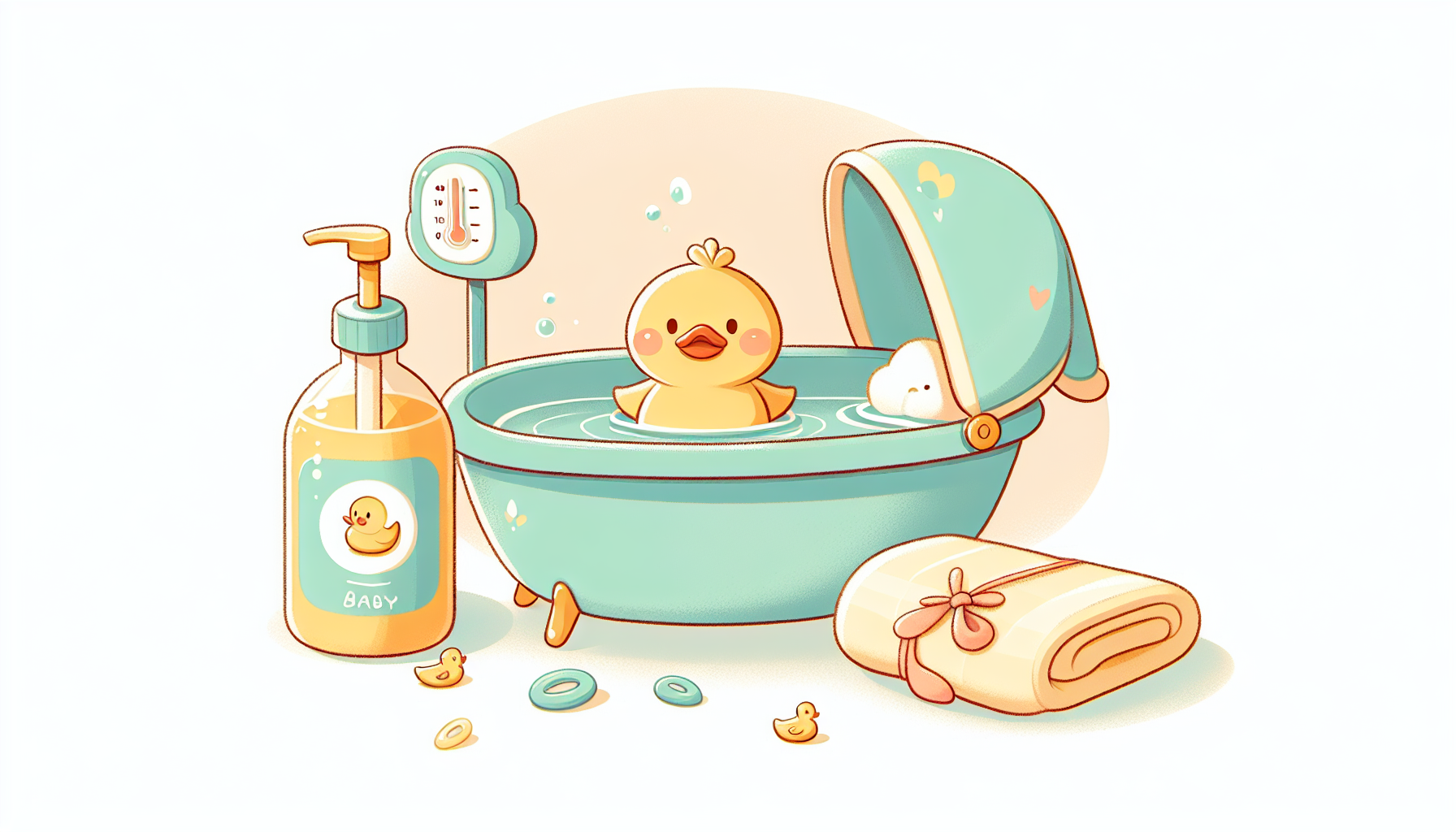 Illustration of bath time basics