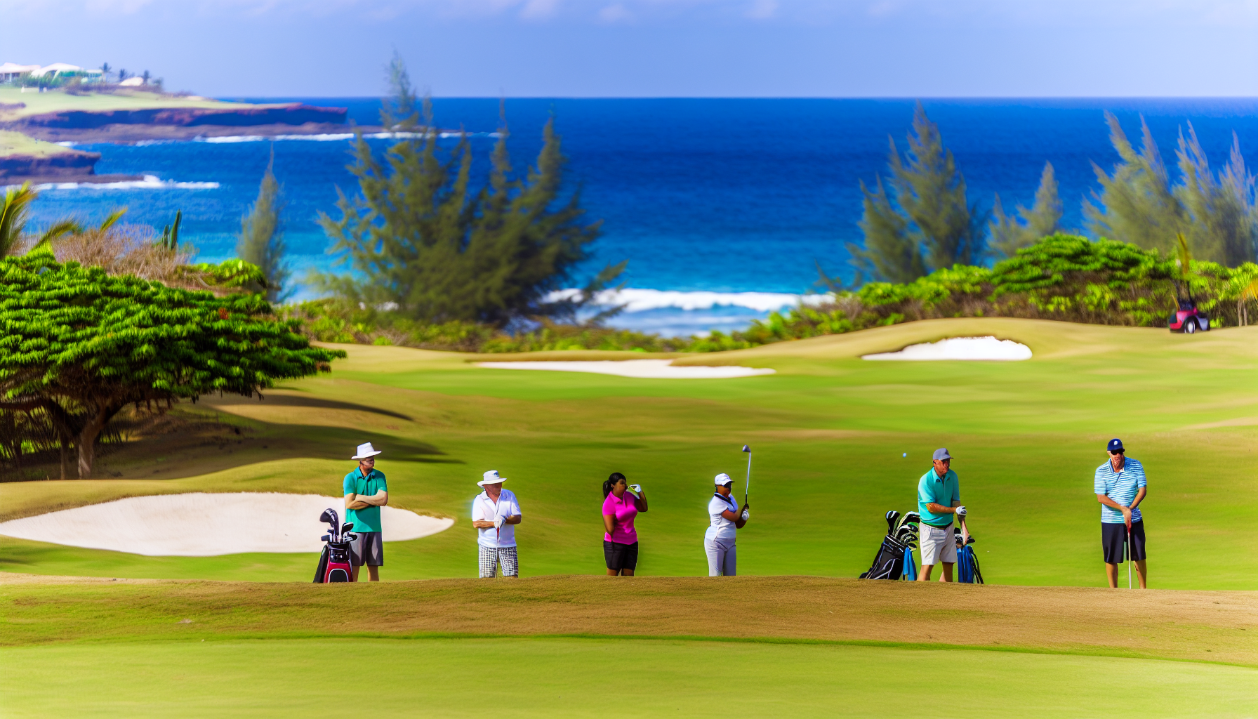 Golfers enjoying a round at the scenic La Iguana Golf Course overlooking the ocean