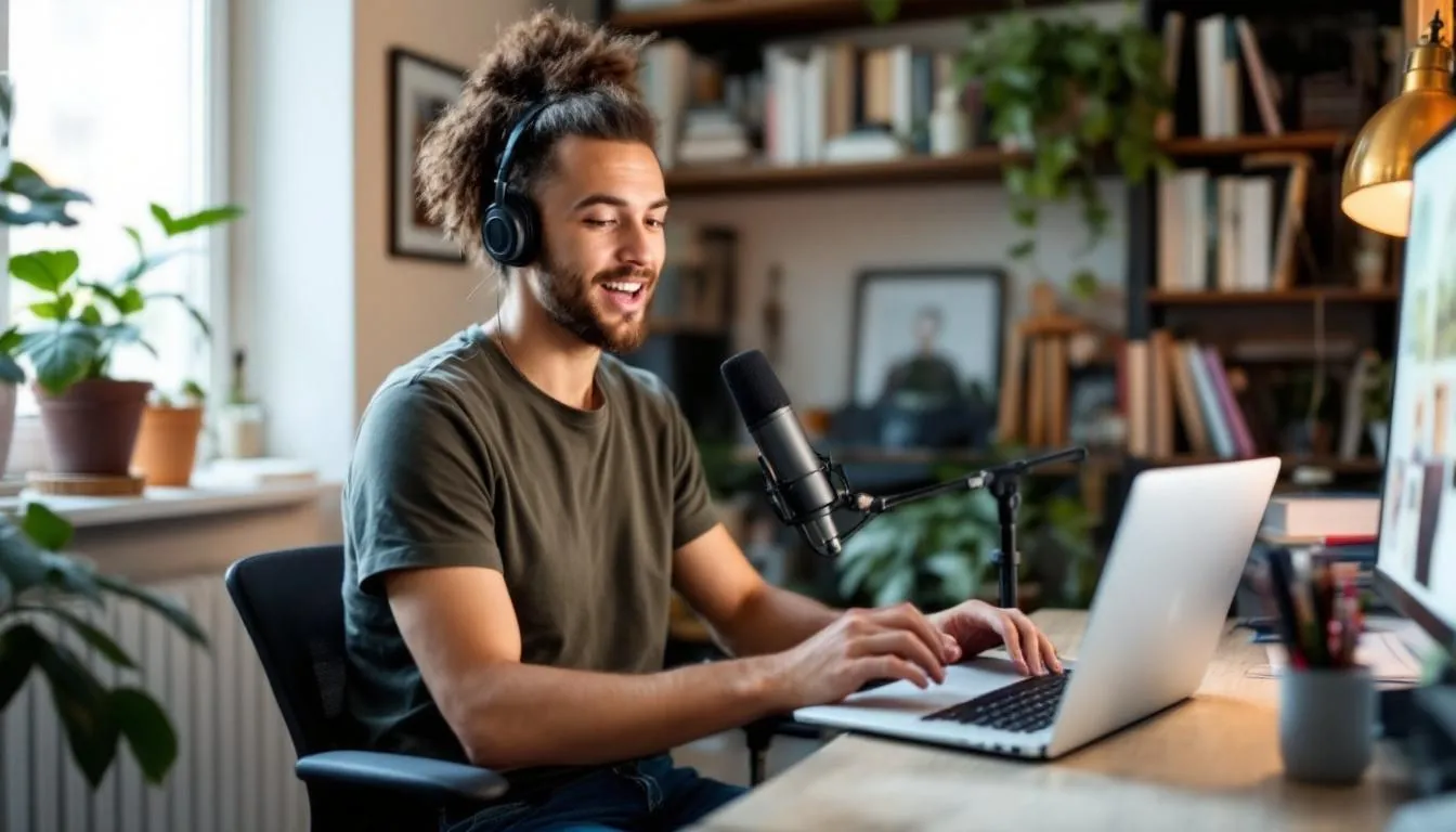 Un alumno está dando una clase online a través de una plataforma de videollamada, interactuando con estudiantes que tienen dudas sobre el tema. La imagen muestra un entorno de enseñanza donde se comparten materiales educativos y se fomenta el aprendizaje de diferentes materias.