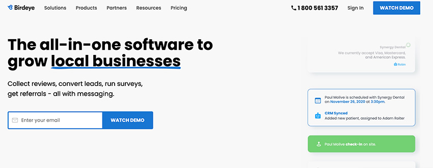 birdeye landing page