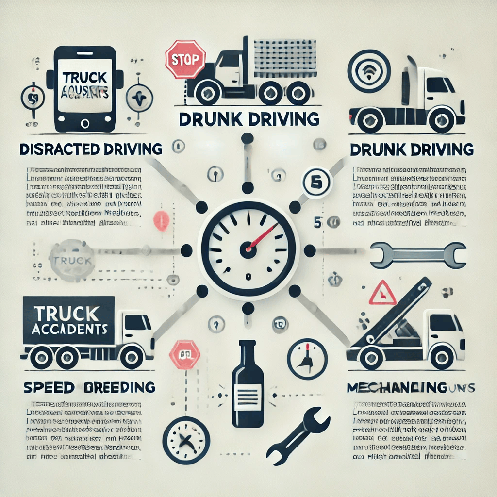 Common causes of truck accidents. 