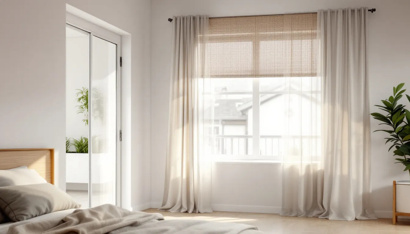 Eco-friendly window treatment options displayed in a bright room.