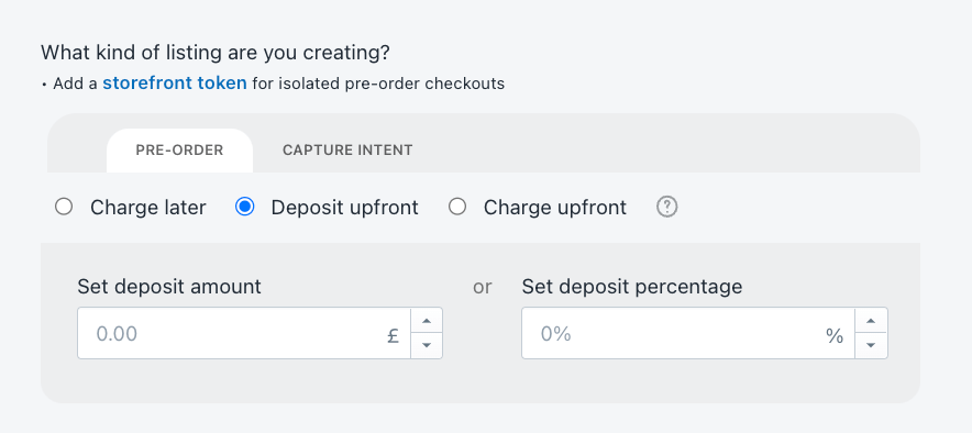 choosing deposit pre-order