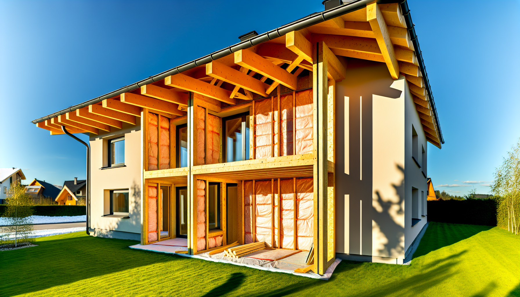 Energy-efficient features of a timber frame extension with emphasis on thermal performance
