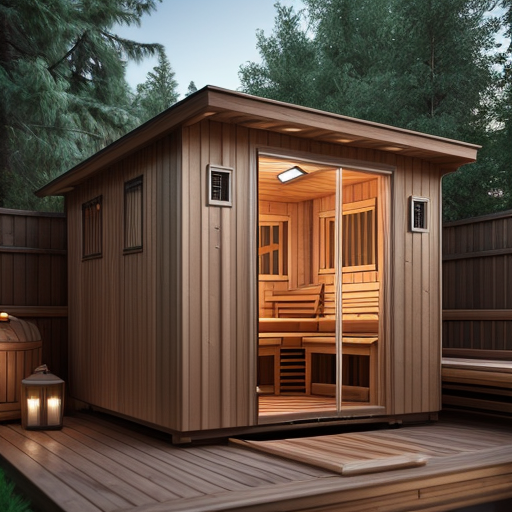 A backyard outdoor sauna for the whole family.