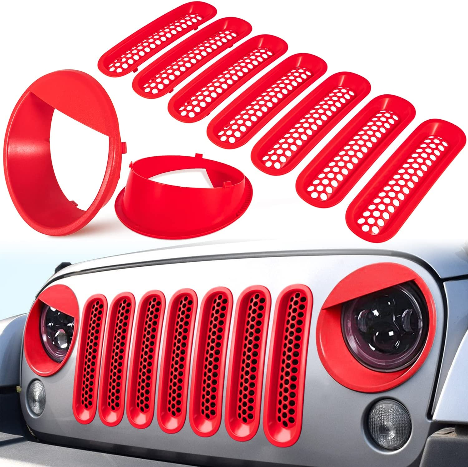 Front Grille Mesh Inserts & Headlight Cover