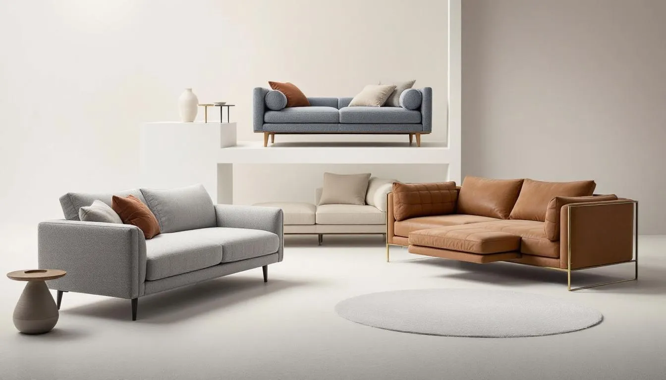 An assortment of different sofa beds showcasing various designs and styles.