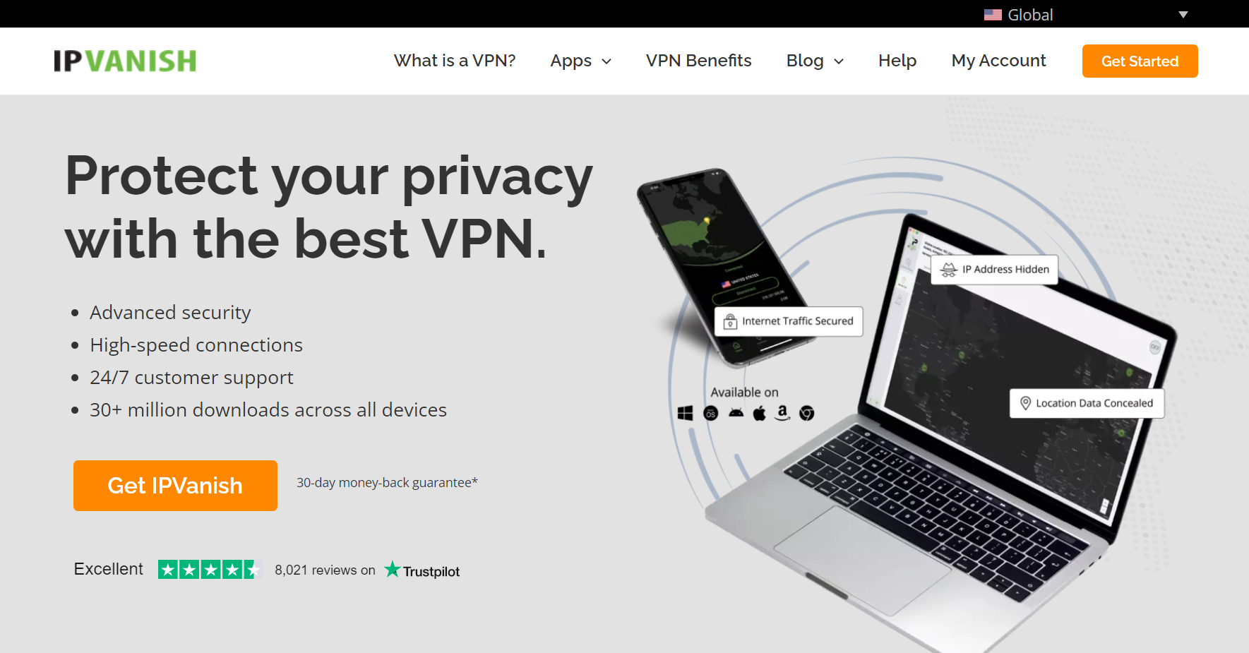 IPVanish Homepage