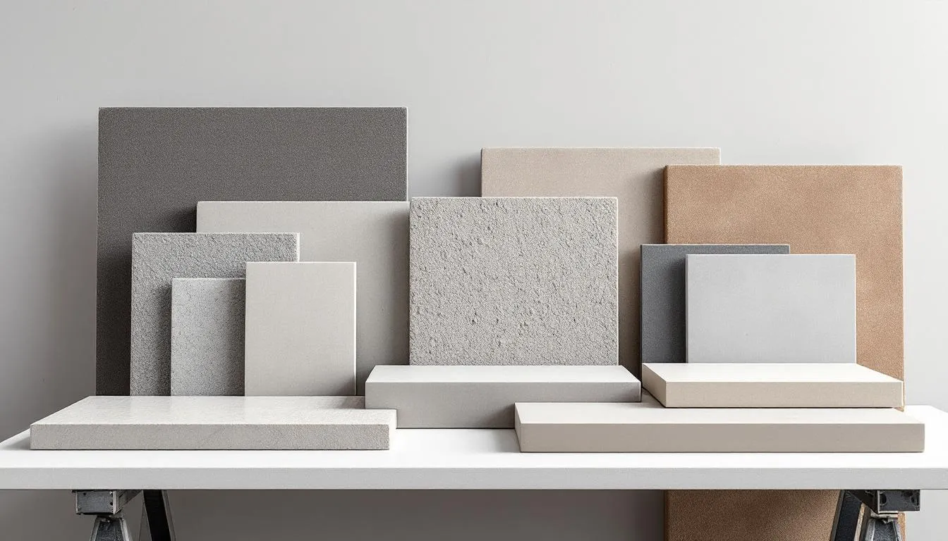 Various types of concrete available at Home Depot.