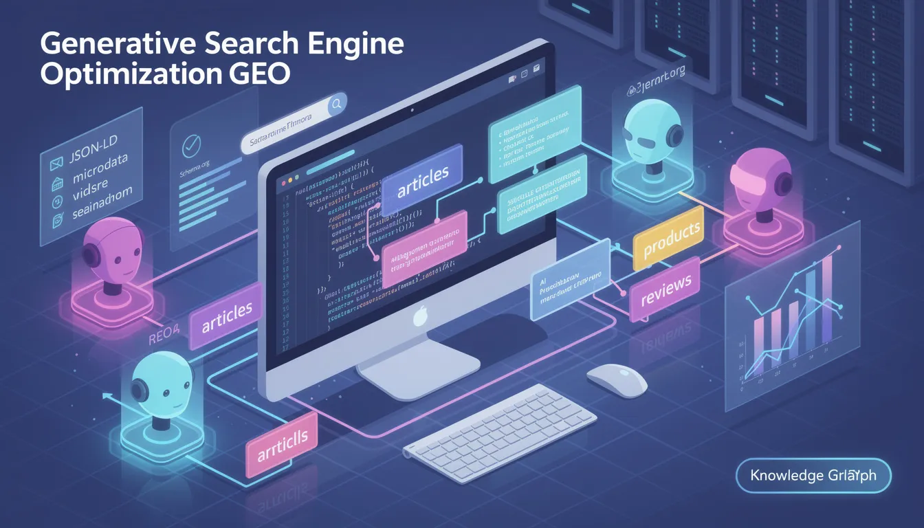 The image depicts a modern smartphone displaying the Google Discover feed, showcasing articles and videos tailored to user interests. Structured data is highlighted as a key element for optimizing content visibility in search results, emphasizing the importance of helpful content for improving traffic and engagement.