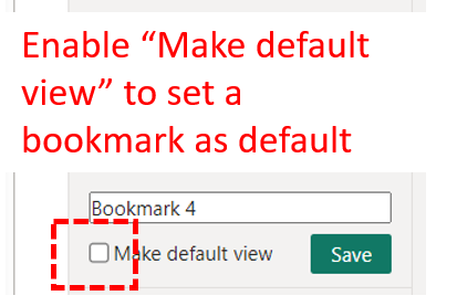 WHile making a personal bookmark, enable the "Make default view" to make the current bookmark view the default