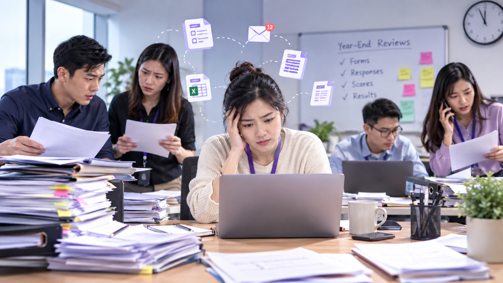 Preparing for a yearly review early helps businesses improve performance management, track key performance indicators, evaluate employee performance, encourage employee engagement, identify areas for growth, and set goals for continuous learning.