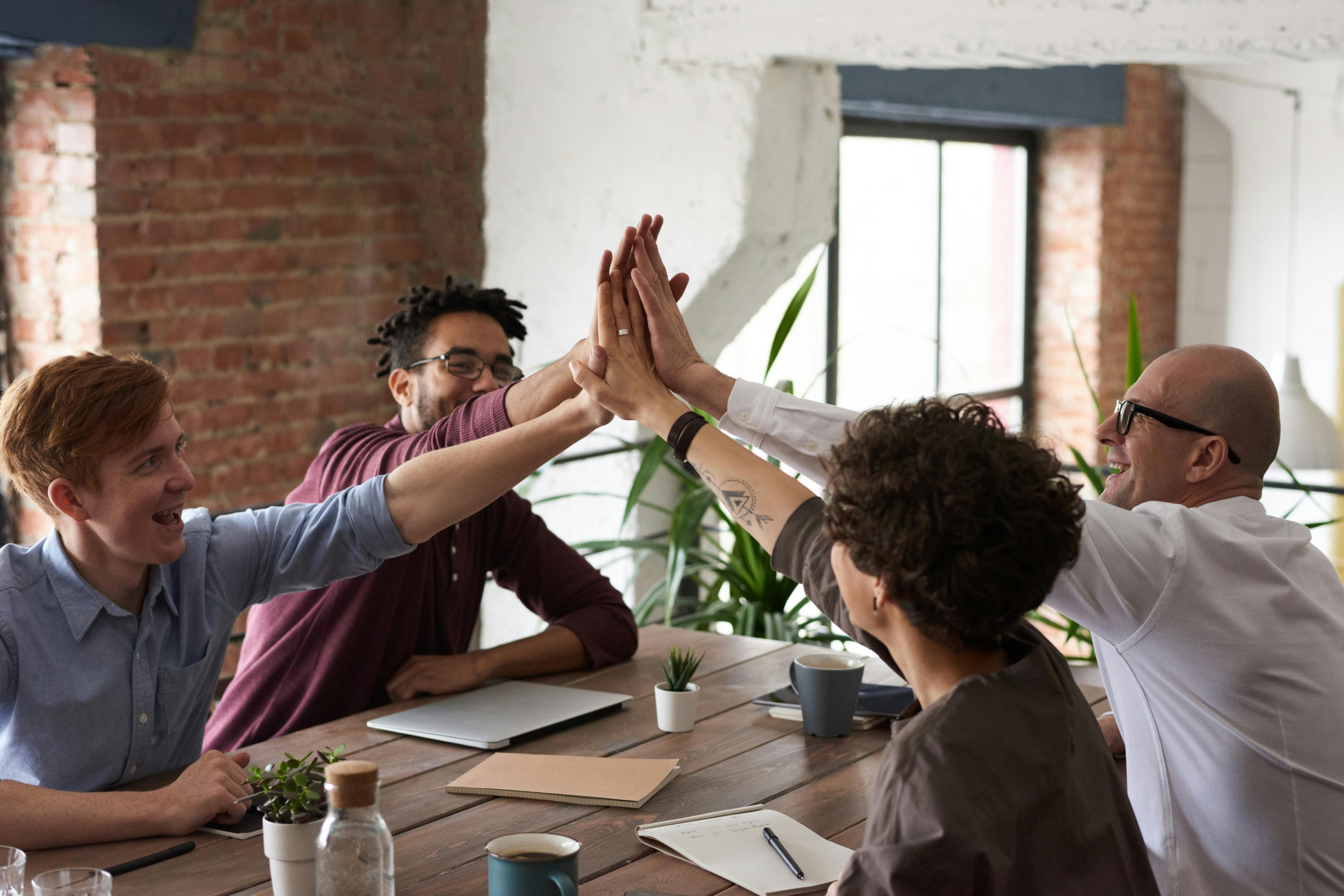People having fun at a meeting