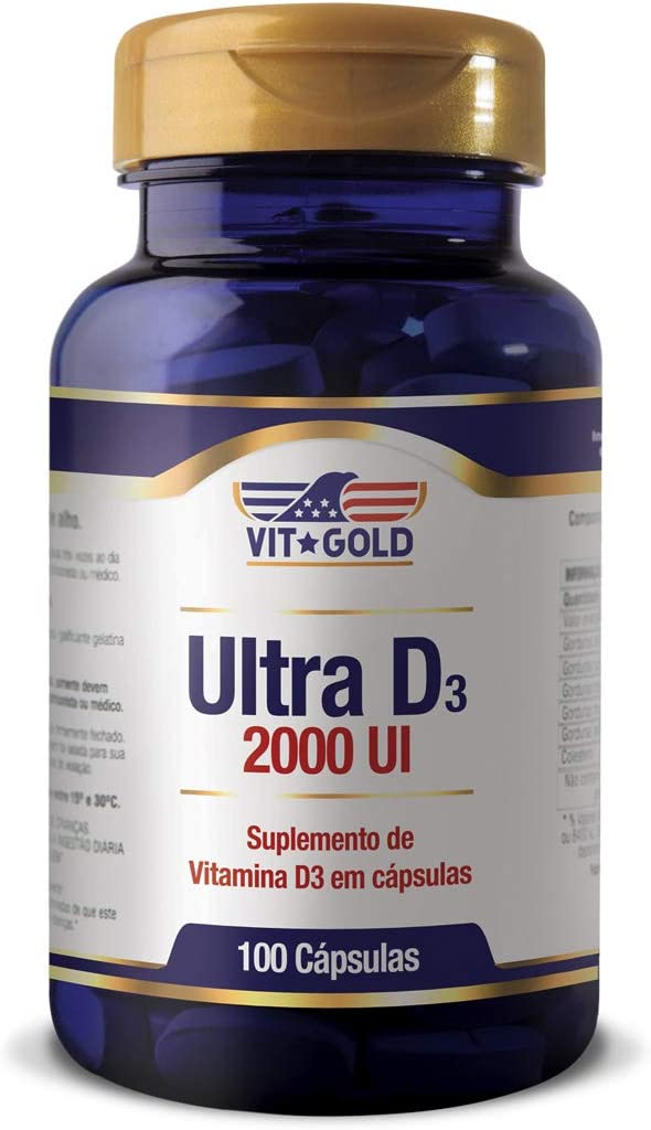 Ultra D3 2000Ui, suplemento de vitamina D da Vitgold. Fonte da imagem: Amazon