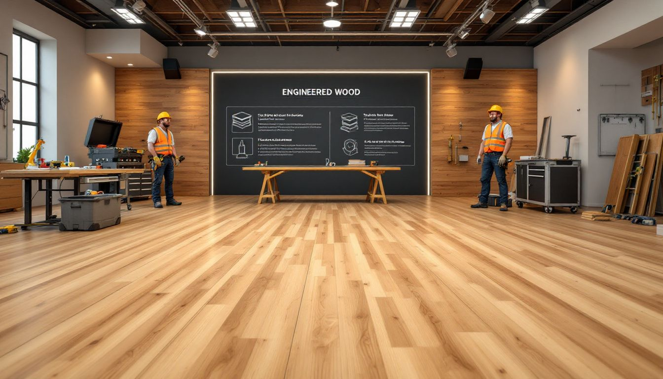 Engineered wood flooring demonstrating key characteristics.