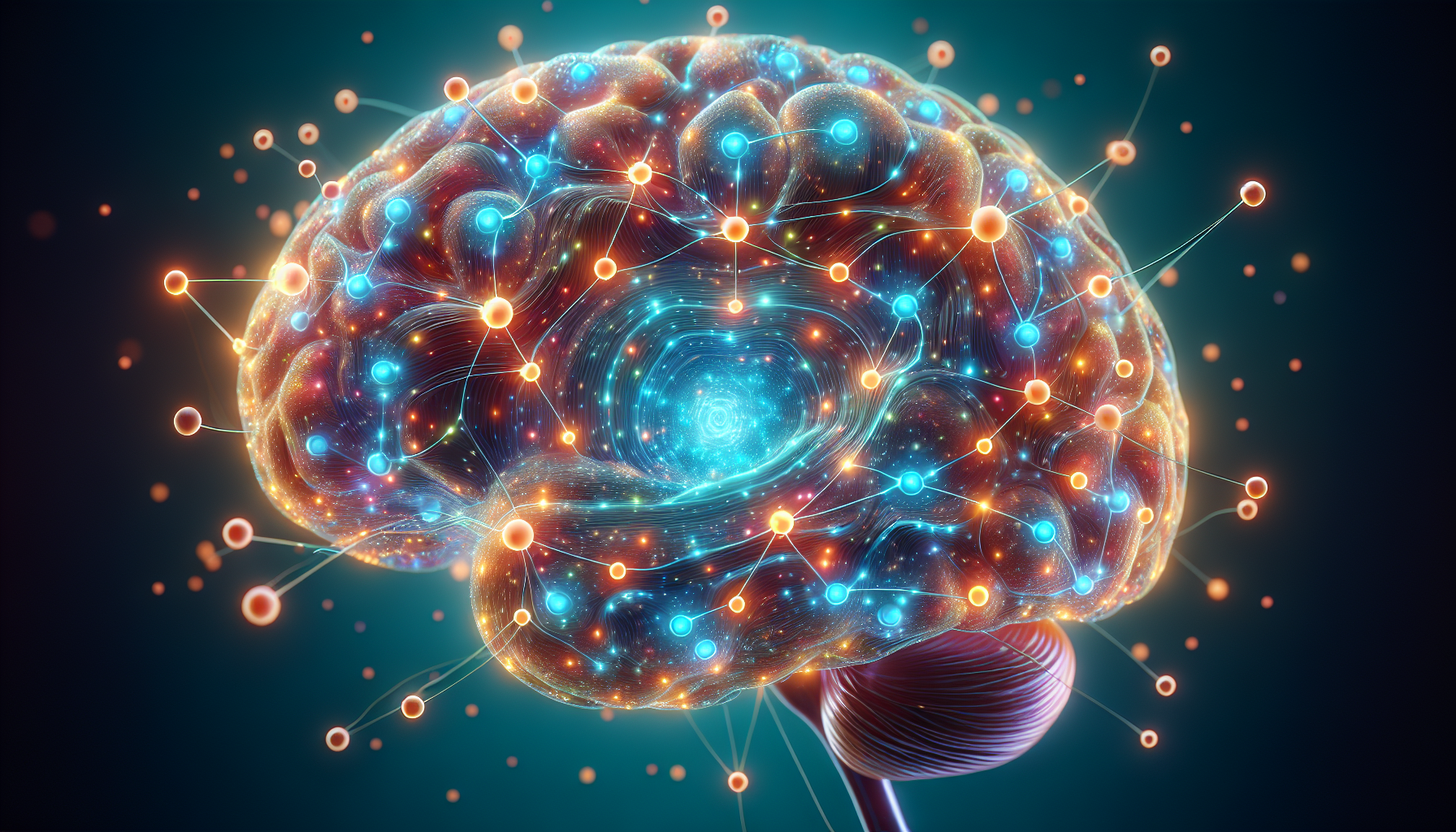 Illustration of a neurotransmitter in the brain