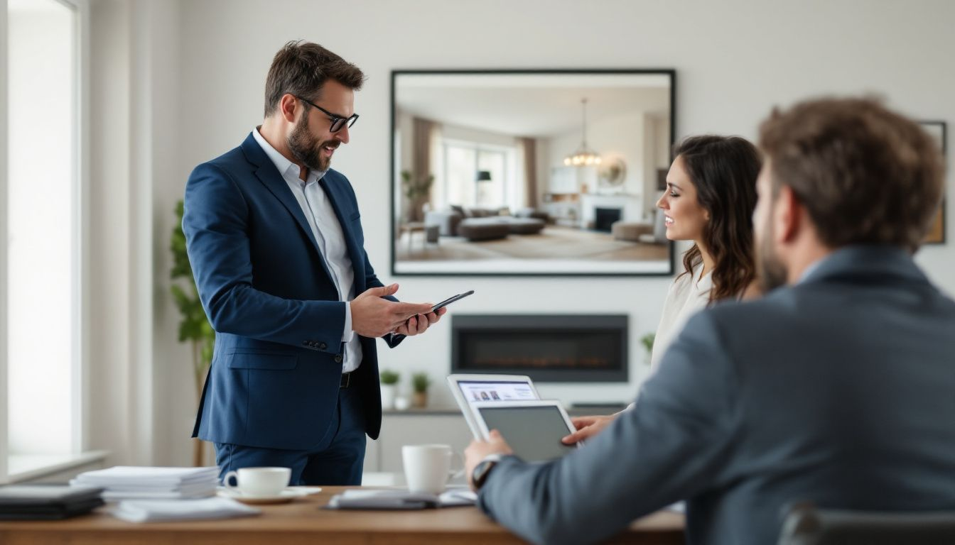 A real estate agent discussing a relisting strategy with home sellers.