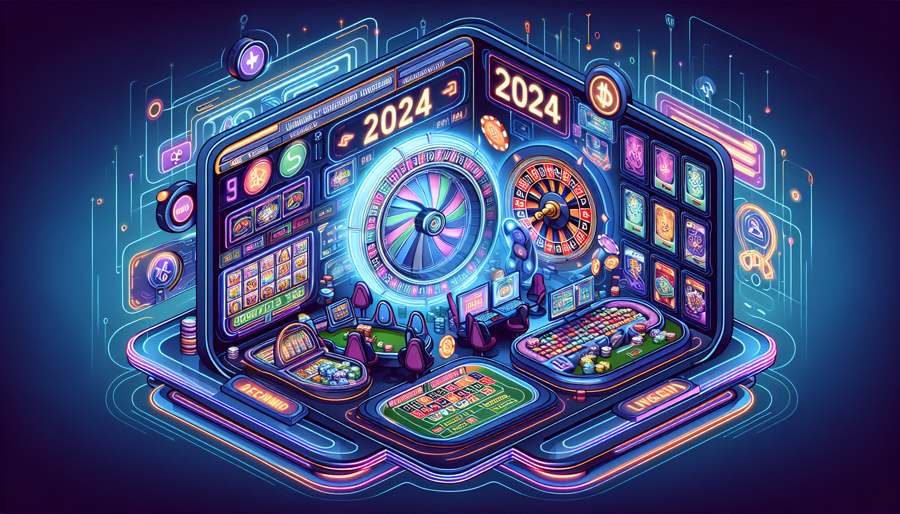 Ilustración de un casino online sin licencia en 2024
