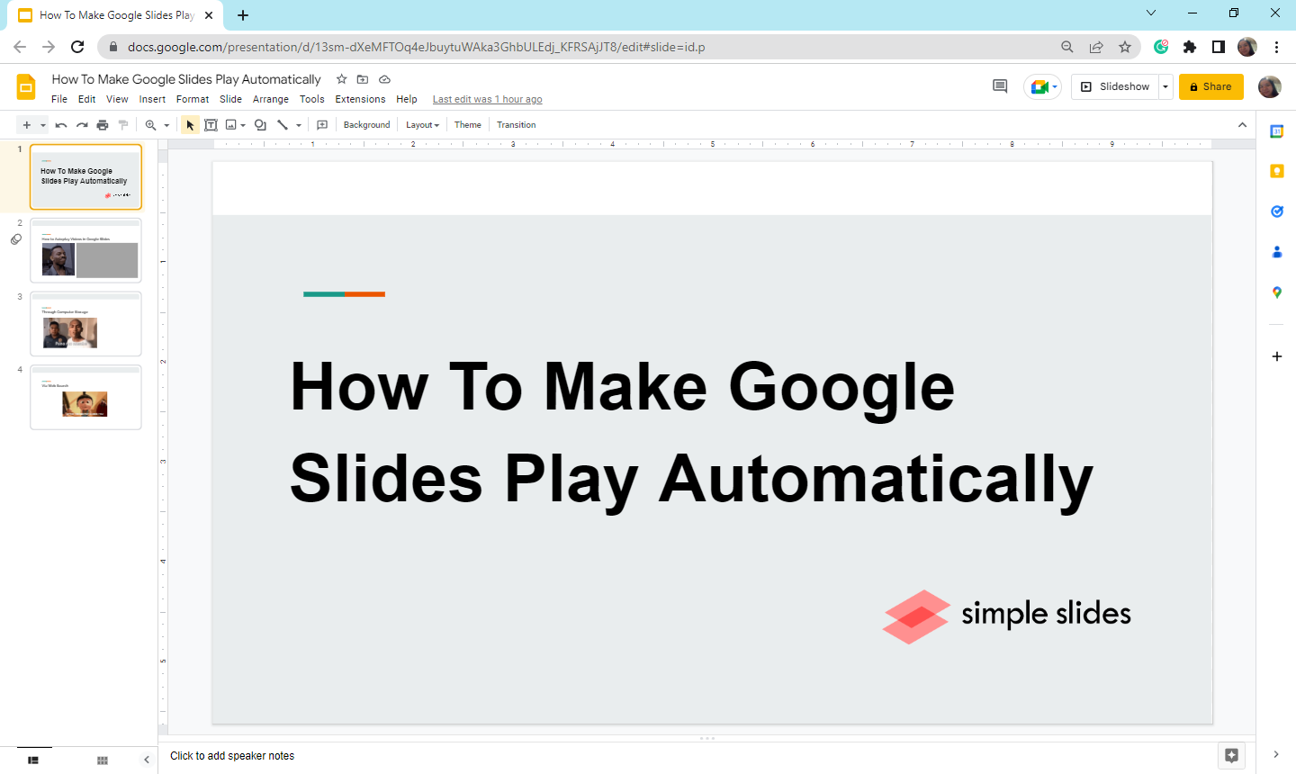 Open your Google Slides presentation
