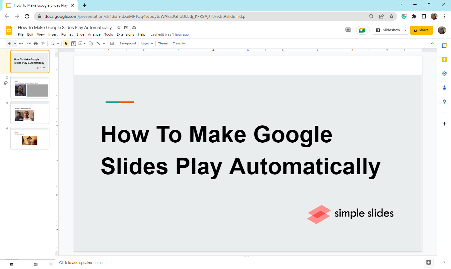 play presentation google slides