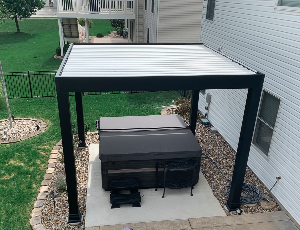 A modern pergola design is best done by working with a local contractor.