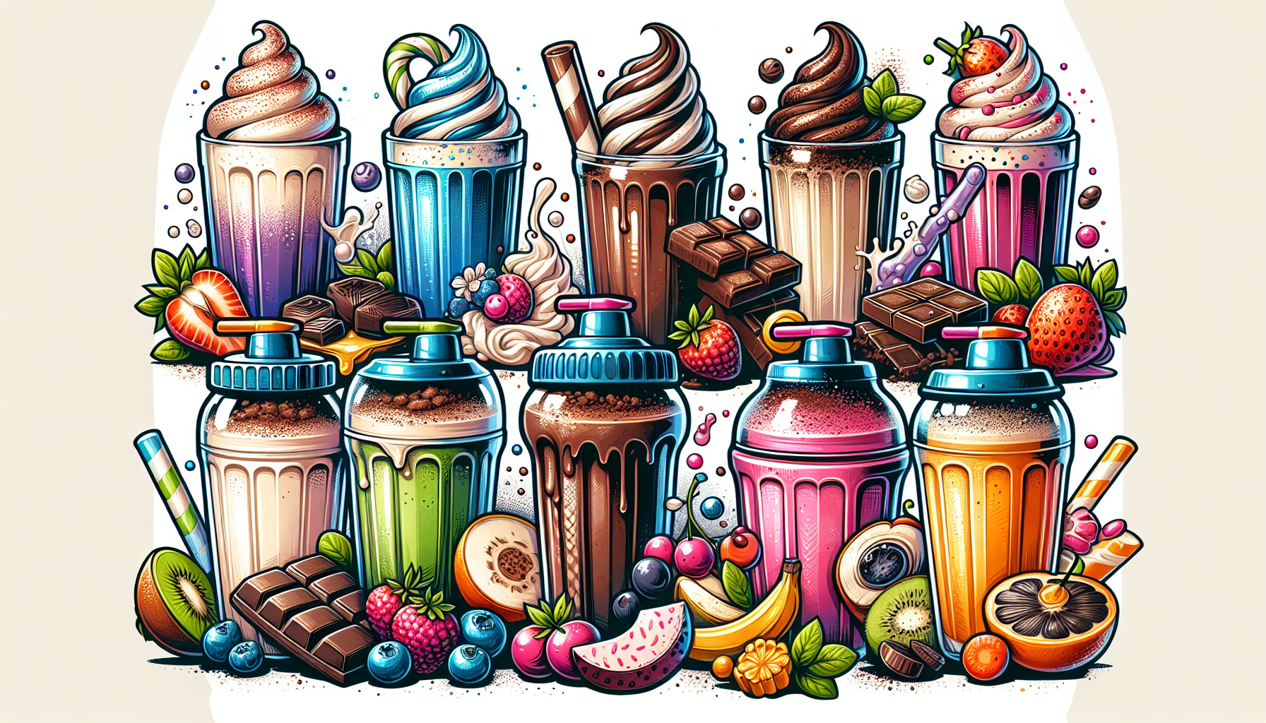 Variety of flavored protein shakes for kids