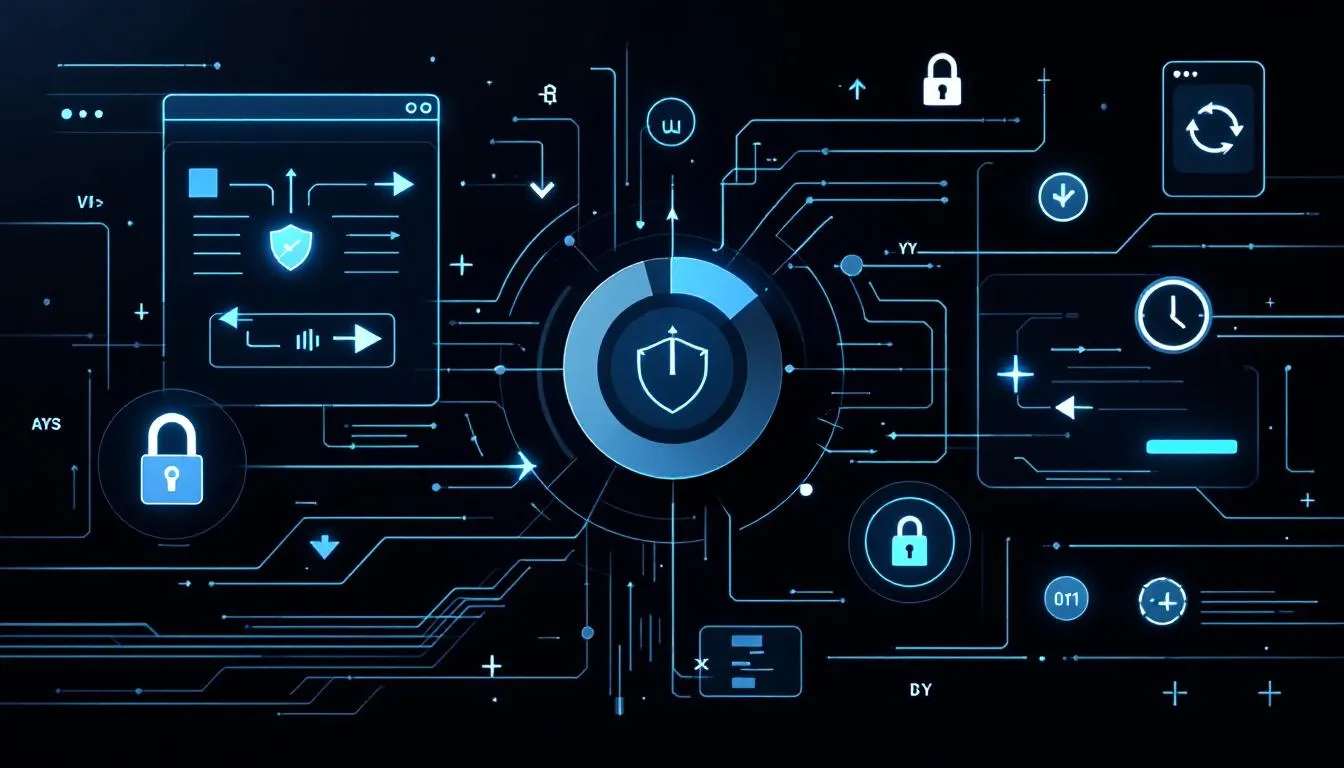 Une repr&eacute;sentation visuelle des m&eacute;thodes pour pr&eacute;venir l'accumulation de cache &agrave; l'avenir, avec des &eacute;l&eacute;ments symbolisant la gestion des fichiers en cache et la s&eacute;curit&eacute;.