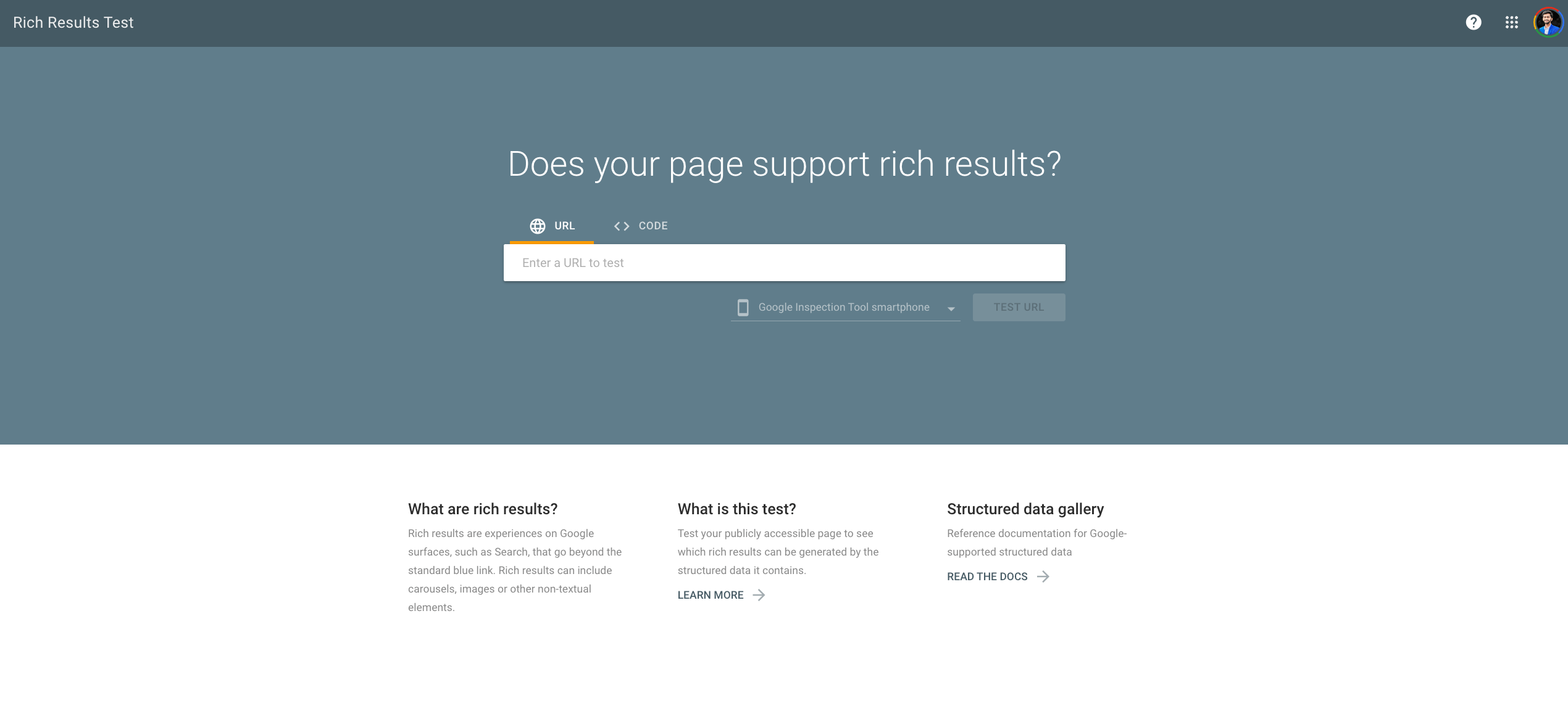 Google's Rich Results Test