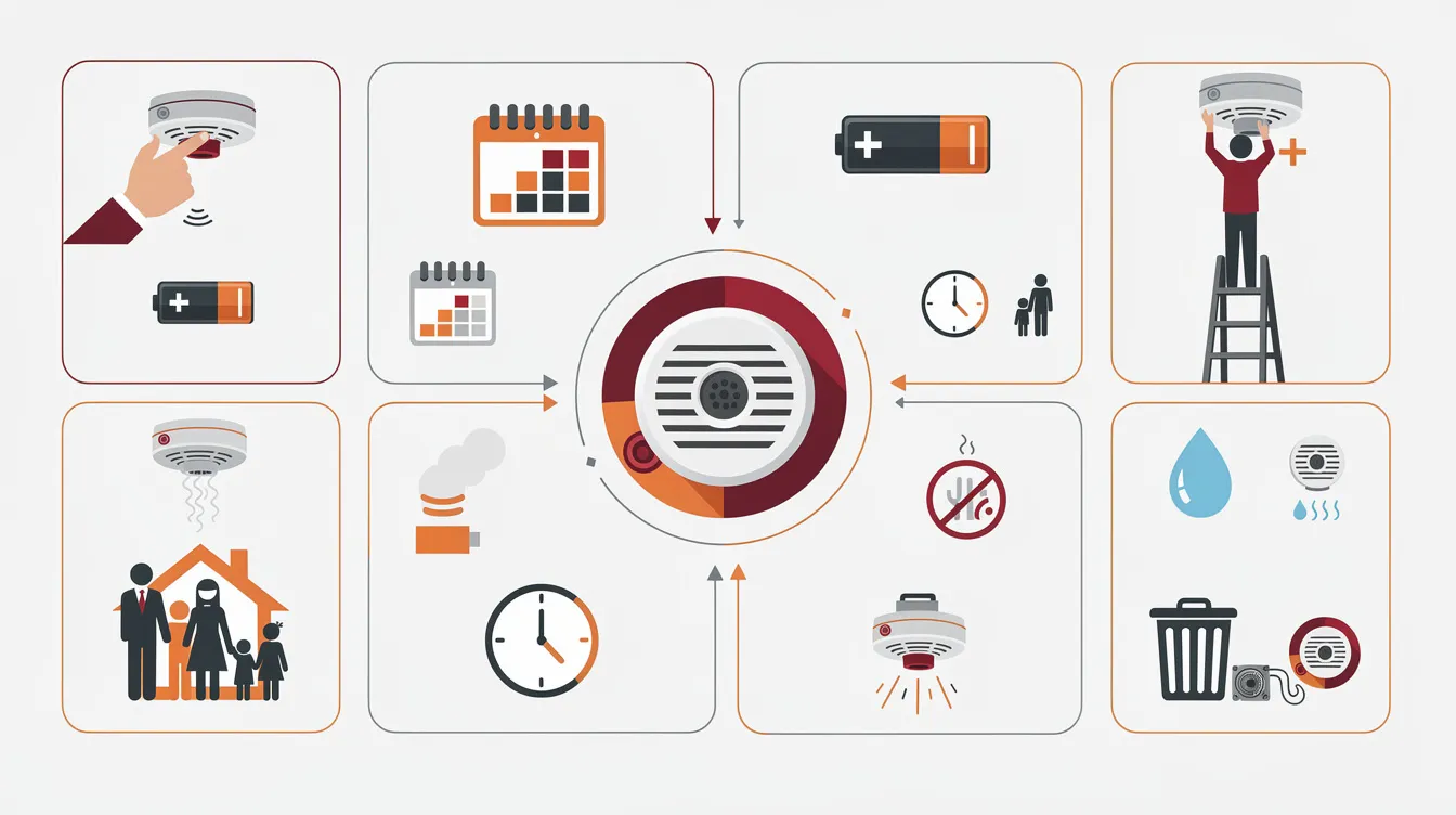 Maintenance and testing guidelines for smoke alarms.